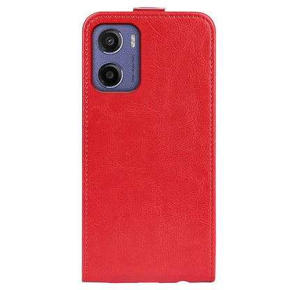 Motorola Moto E15 Texture Vertical Flip Leather Wallet Case with Card Slot, PU TPU Shockproof Protective Cover, Anti-Drop Magnetic Folio Phone Case