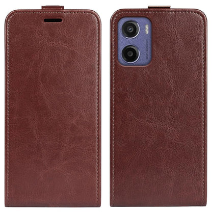 Motorola Moto E15 Texture Vertical Flip Leather Wallet Case with Card Slot, PU TPU Shockproof Protective Cover, Anti-Drop Magnetic Folio Phone Case