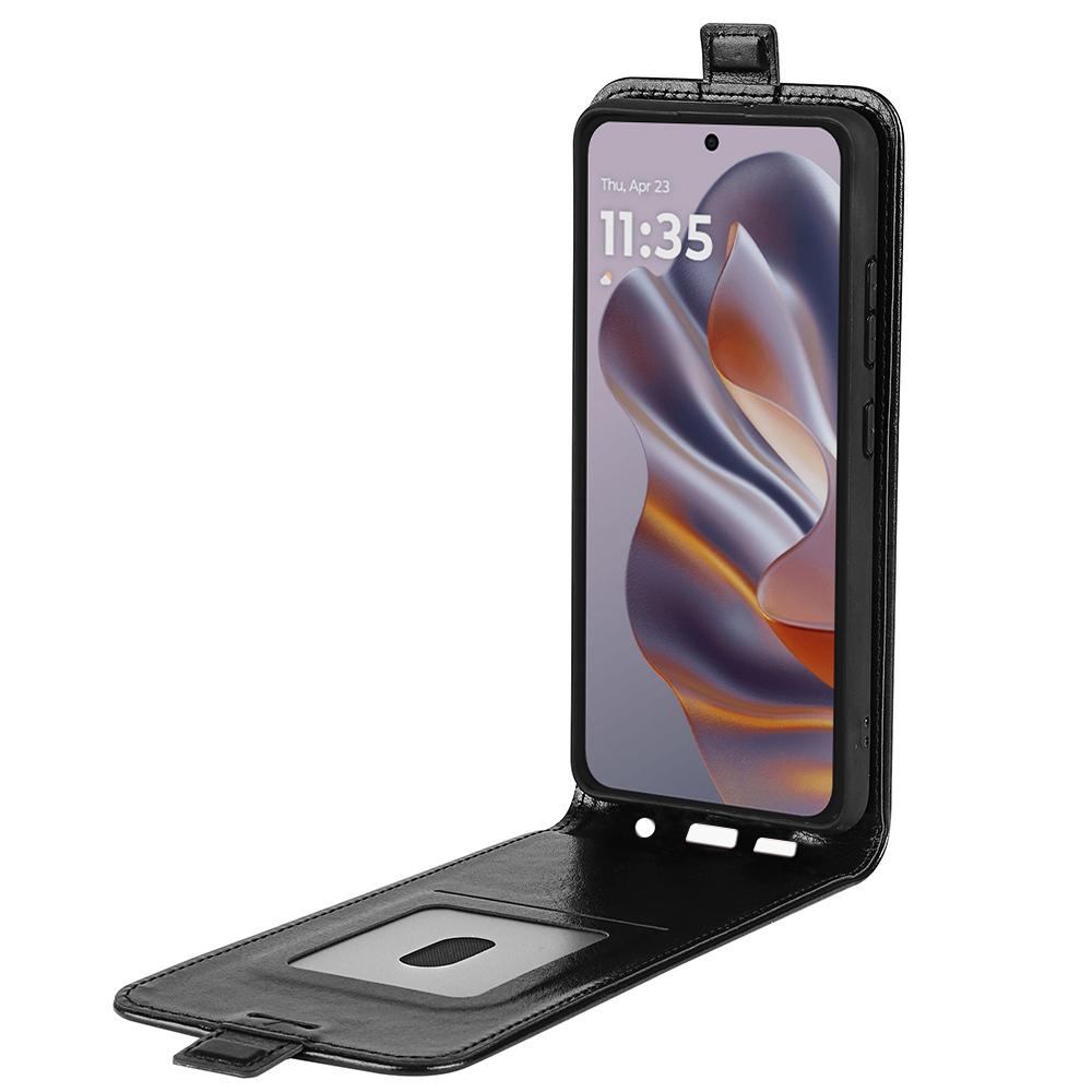 Motorola Edge 50 Neo 5G Texture Vertical Flip Leather Wallet Case with Card Slot, PU TPU Shockproof Protective Cover, Anti-Drop Magnetic Folio Phone Case
