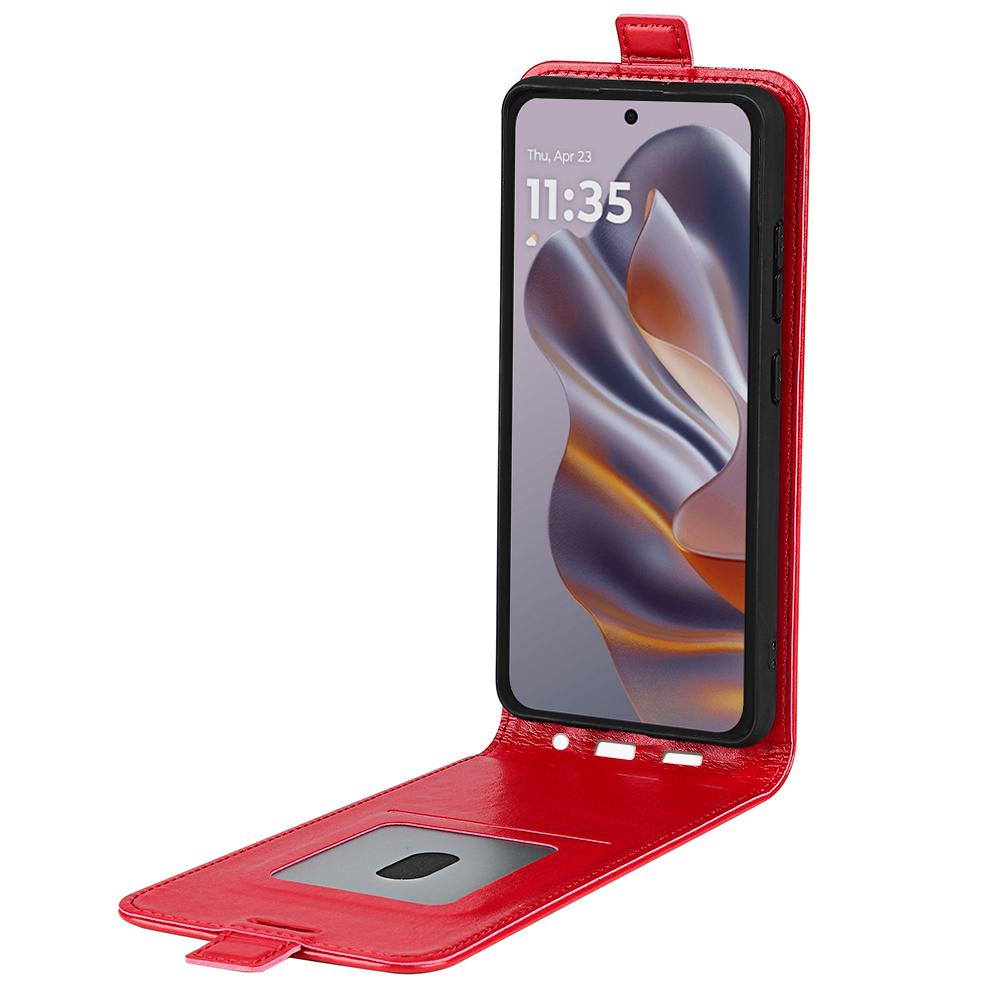 Motorola Edge 50 Neo 5G Texture Vertical Flip Leather Wallet Case with Card Slot, PU TPU Shockproof Protective Cover, Anti-Drop Magnetic Folio Phone Case