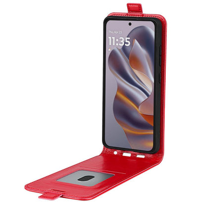 Motorola Edge 50 Neo 5G Texture Vertical Flip Leather Wallet Case with Card Slot, PU TPU Shockproof Protective Cover, Anti-Drop Magnetic Folio Phone Case