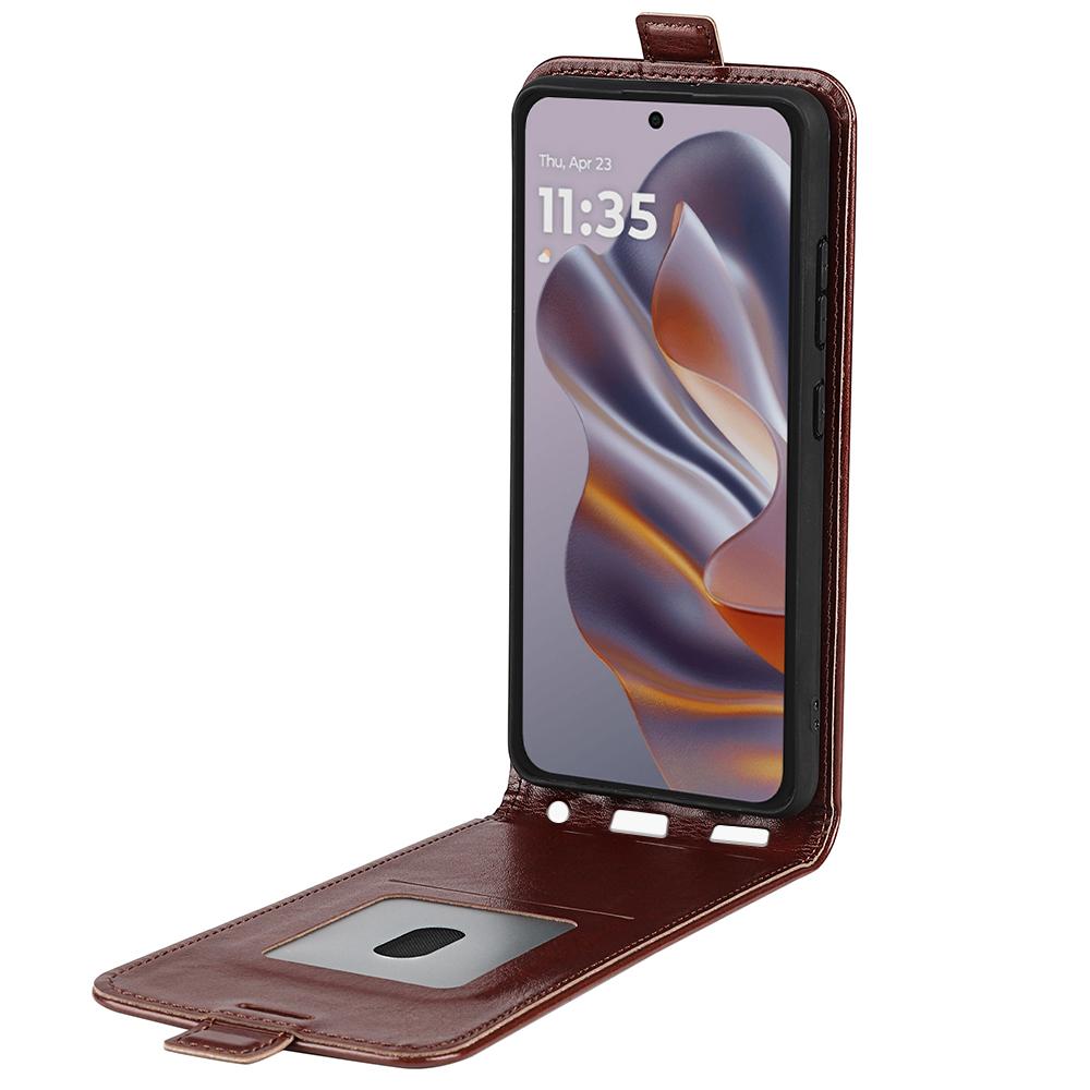 Motorola Edge 50 Neo 5G Texture Vertical Flip Leather Wallet Case with Card Slot, PU TPU Shockproof Protective Cover, Anti-Drop Magnetic Folio Phone Case
