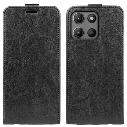Motorola Moto G15 Texture Vertical Flip Leather Wallet Case with Card Slot, PU TPU Shockproof Protective Cover, Anti-Drop Magnetic Folio Phone Case