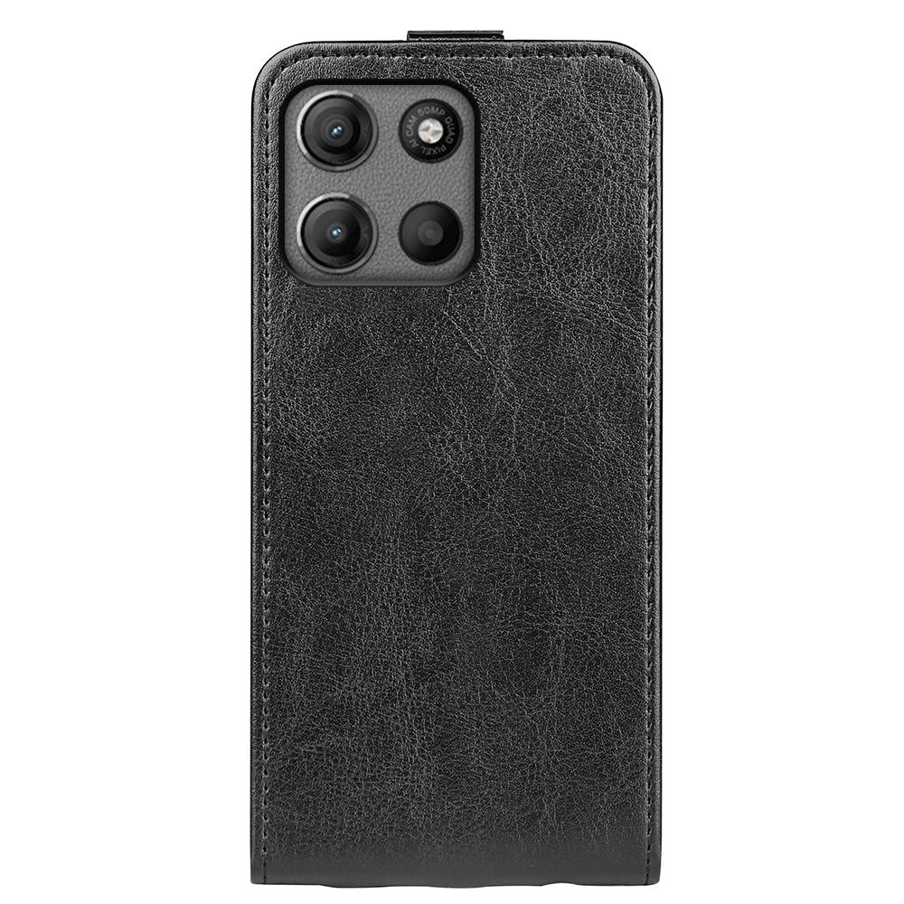 Motorola Moto G15 Texture Vertical Flip Leather Wallet Case with Card Slot, PU TPU Shockproof Protective Cover, Anti-Drop Magnetic Folio Phone Case