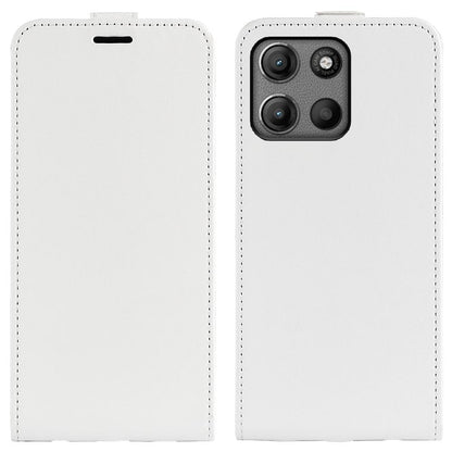 Motorola Moto G15 Texture Vertical Flip Leather Wallet Case with Card Slot, PU TPU Shockproof Protective Cover, Anti-Drop Magnetic Folio Phone Case