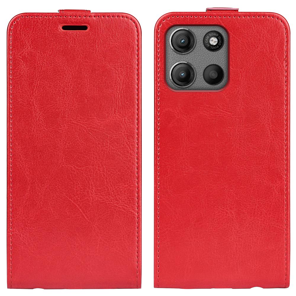 Motorola Moto G15 Texture Vertical Flip Leather Wallet Case with Card Slot, PU TPU Shockproof Protective Cover, Anti-Drop Magnetic Folio Phone Case
