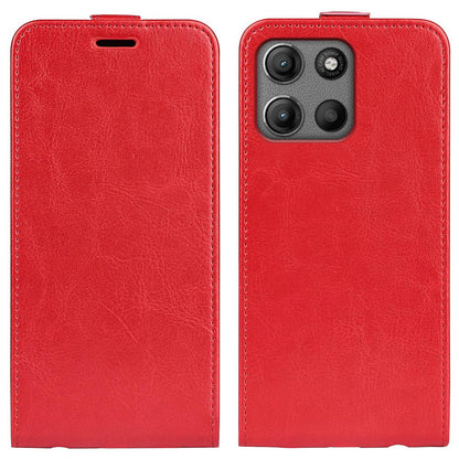 Motorola Moto G15 Texture Vertical Flip Leather Wallet Case with Card Slot, PU TPU Shockproof Protective Cover, Anti-Drop Magnetic Folio Phone Case