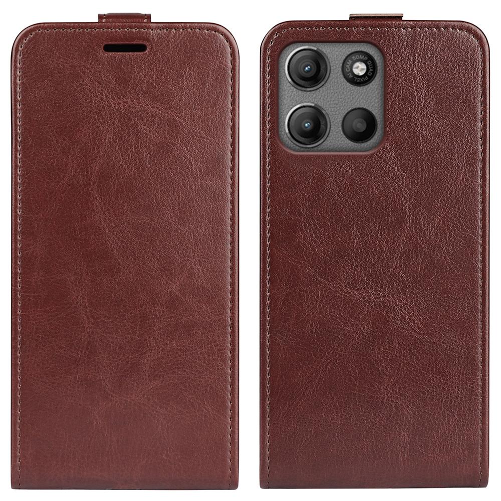 Motorola Moto G15 Texture Vertical Flip Leather Wallet Case with Card Slot, PU TPU Shockproof Protective Cover, Anti-Drop Magnetic Folio Phone Case