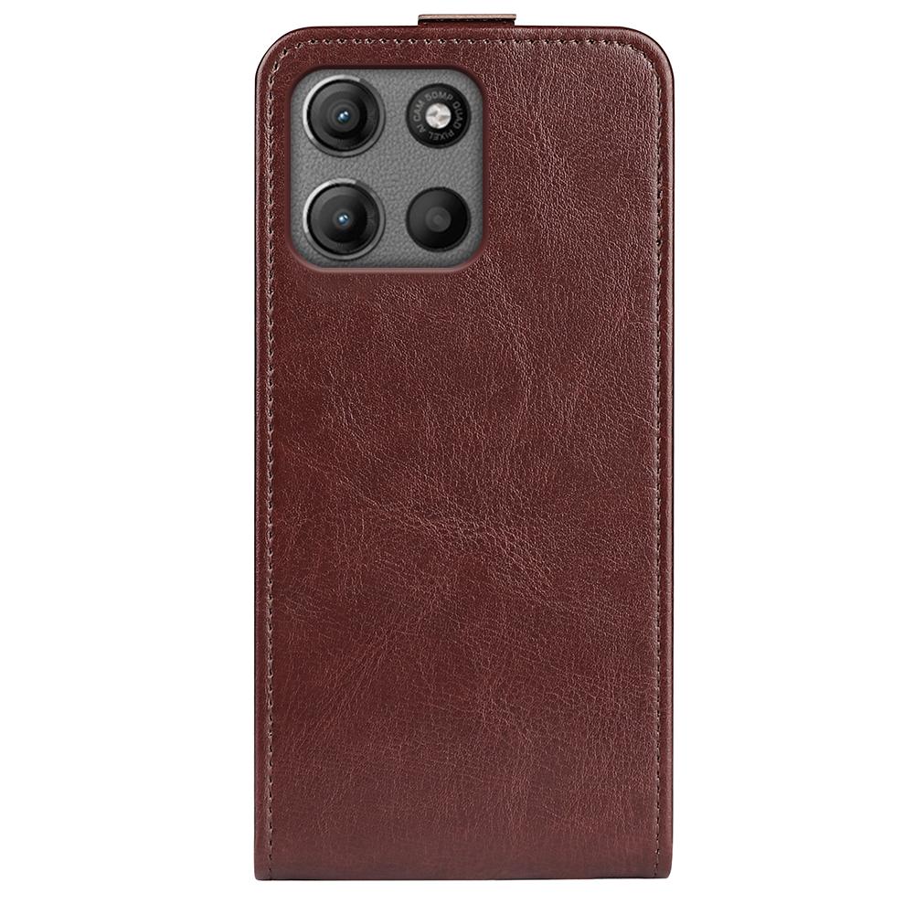 Motorola Moto G15 Texture Vertical Flip Leather Wallet Case with Card Slot, PU TPU Shockproof Protective Cover, Anti-Drop Magnetic Folio Phone Case