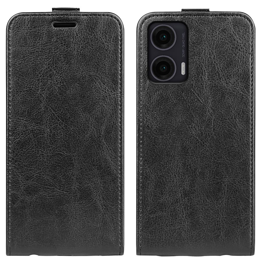 Motorola Moto G35 Texture Vertical Flip Leather Wallet Case with Card Slot, PU TPU Shockproof Protective Cover, Anti-Drop Magnetic Folio Phone Case