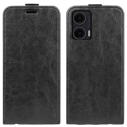 Motorola Moto G35 Texture Vertical Flip Leather Wallet Case with Card Slot, PU TPU Shockproof Protective Cover, Anti-Drop Magnetic Folio Phone Case