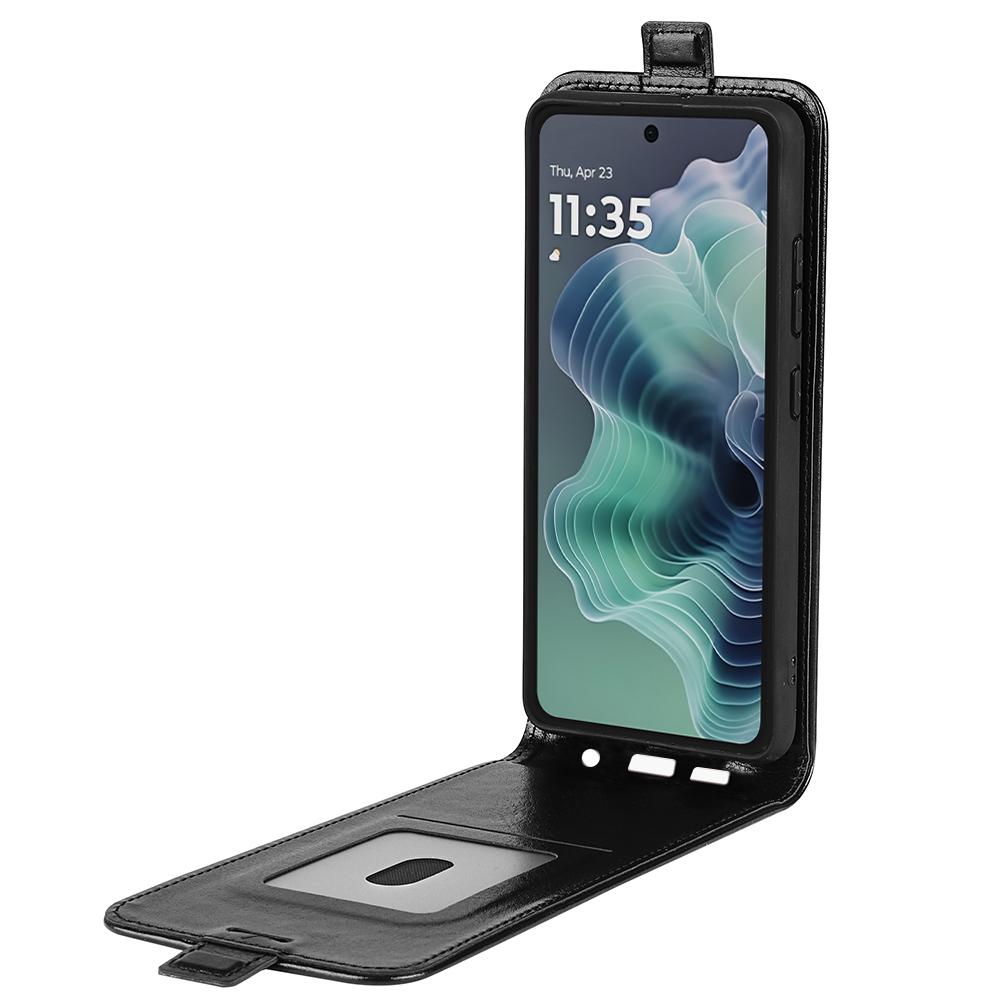 Motorola Moto G35 Texture Vertical Flip Leather Wallet Case with Card Slot, PU TPU Shockproof Protective Cover, Anti-Drop Magnetic Folio Phone Case
