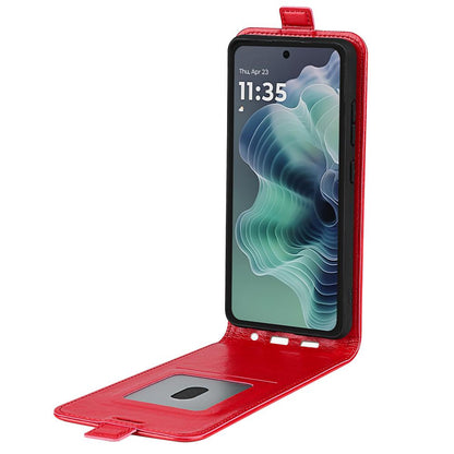 Motorola Moto G35 Texture Vertical Flip Leather Wallet Case with Card Slot, PU TPU Shockproof Protective Cover, Anti-Drop Magnetic Folio Phone Case