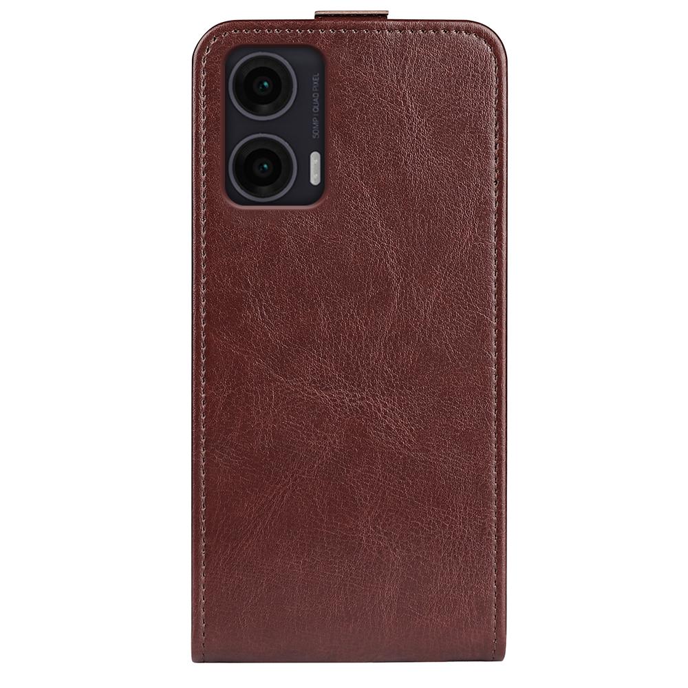 Motorola Moto G35 Texture Vertical Flip Leather Wallet Case with Card Slot, PU TPU Shockproof Protective Cover, Anti-Drop Magnetic Folio Phone Case