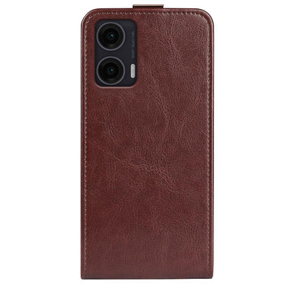 Motorola Moto G35 Texture Vertical Flip Leather Wallet Case with Card Slot, PU TPU Shockproof Protective Cover, Anti-Drop Magnetic Folio Phone Case