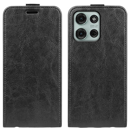 Motorola Moto G75 Texture Vertical Flip Leather Wallet Case with Card Slot, PU TPU Shockproof Protective Cover, Anti-Drop Magnetic Folio Phone Case