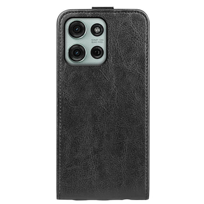 Motorola Moto G75 Texture Vertical Flip Leather Wallet Case with Card Slot, PU TPU Shockproof Protective Cover, Anti-Drop Magnetic Folio Phone Case