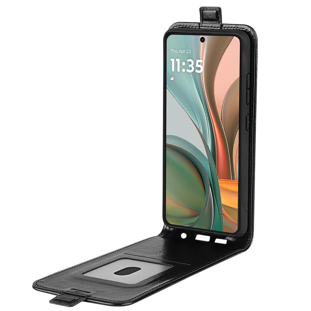 Motorola Moto G75 Texture Vertical Flip Leather Wallet Case with Card Slot, PU TPU Shockproof Protective Cover, Anti-Drop Magnetic Folio Phone Case