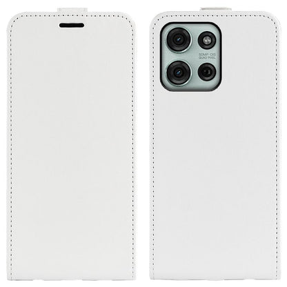 Motorola Moto G75 Texture Vertical Flip Leather Wallet Case with Card Slot, PU TPU Shockproof Protective Cover, Anti-Drop Magnetic Folio Phone Case