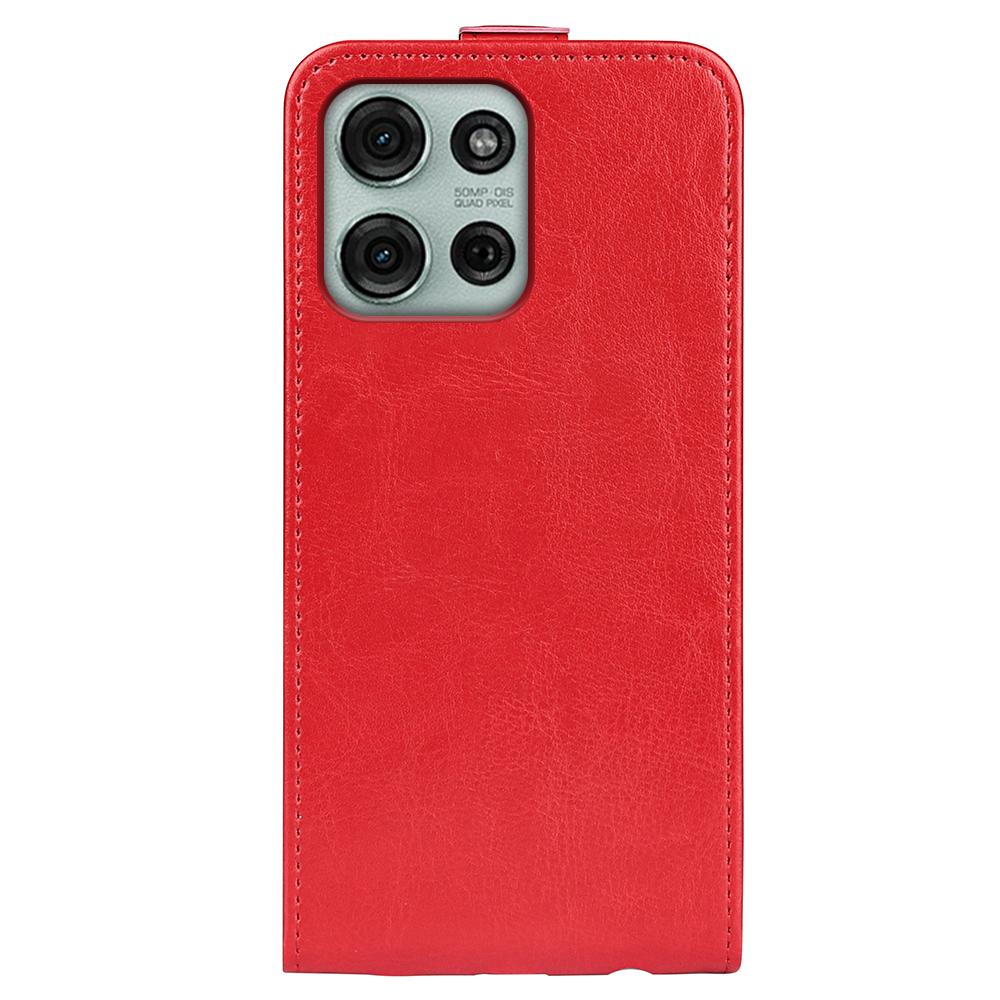 Motorola Moto G75 Texture Vertical Flip Leather Wallet Case with Card Slot, PU TPU Shockproof Protective Cover, Anti-Drop Magnetic Folio Phone Case
