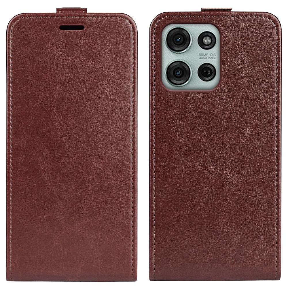 Motorola Moto G75 Texture Vertical Flip Leather Wallet Case with Card Slot, PU TPU Shockproof Protective Cover, Anti-Drop Magnetic Folio Phone Case