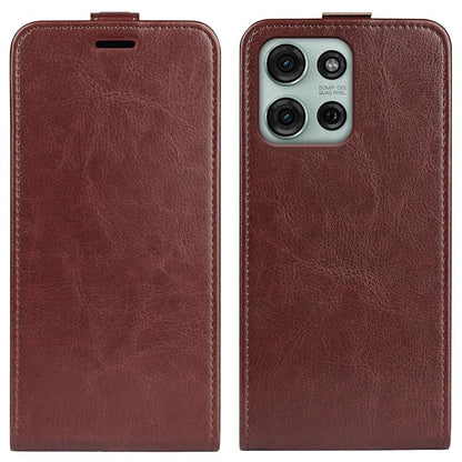 Motorola Moto G75 Texture Vertical Flip Leather Wallet Case with Card Slot, PU TPU Shockproof Protective Cover, Anti-Drop Magnetic Folio Phone Case