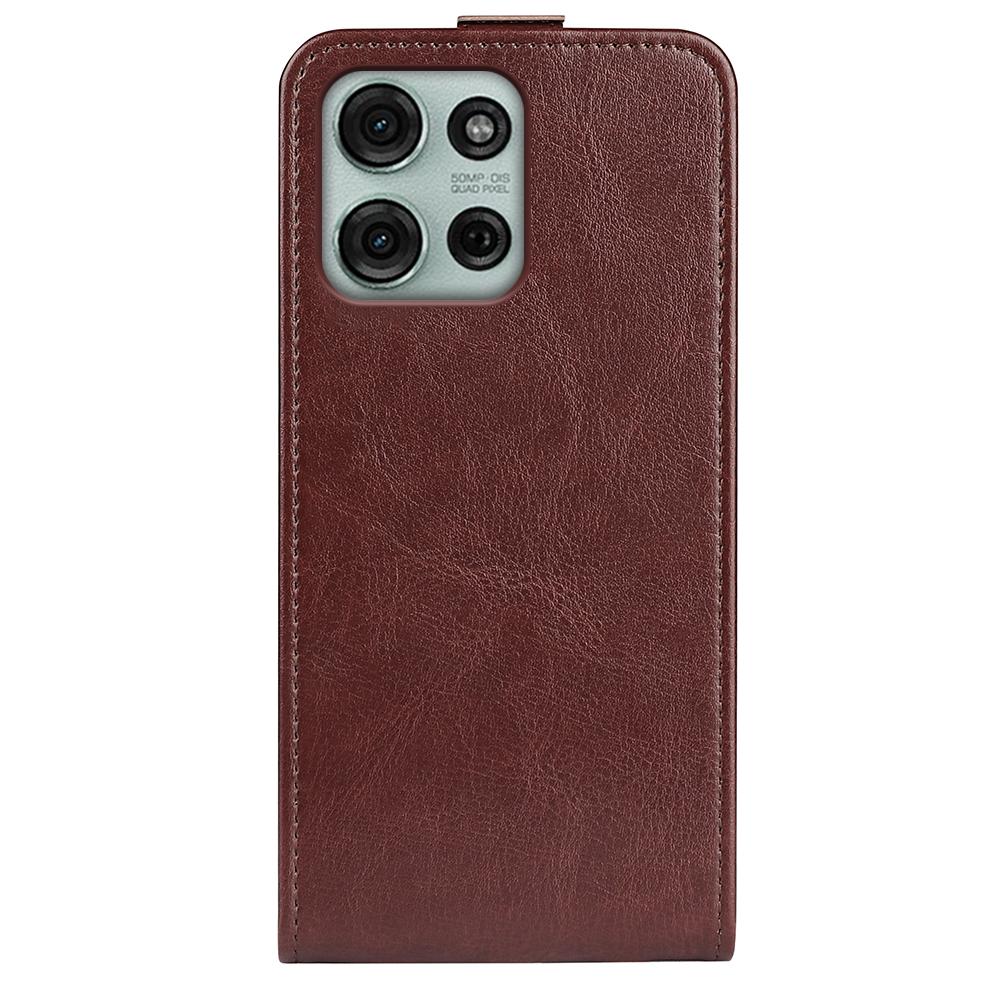 Motorola Moto G75 Texture Vertical Flip Leather Wallet Case with Card Slot, PU TPU Shockproof Protective Cover, Anti-Drop Magnetic Folio Phone Case