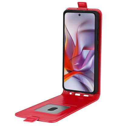 Motorola Moto G 5G 2025 Texture Vertical Flip Leather Wallet Case with Card Slot, PU TPU Shockproof Protective Cover, Anti-Drop Magnetic Folio Phone Case