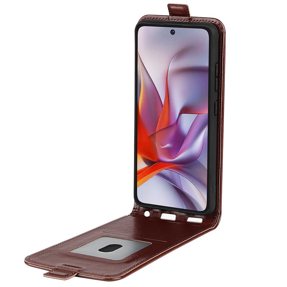 Motorola Moto G 5G 2025 Texture Vertical Flip Leather Wallet Case with Card Slot, PU TPU Shockproof Protective Cover, Anti-Drop Magnetic Folio Phone Case