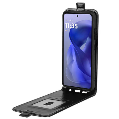 Motorola Moto G Power 2025 Texture Vertical Flip Leather Wallet Case with Card Slot, PU TPU Shockproof Protective Cover, Anti-Drop Magnetic Folio Phone Case