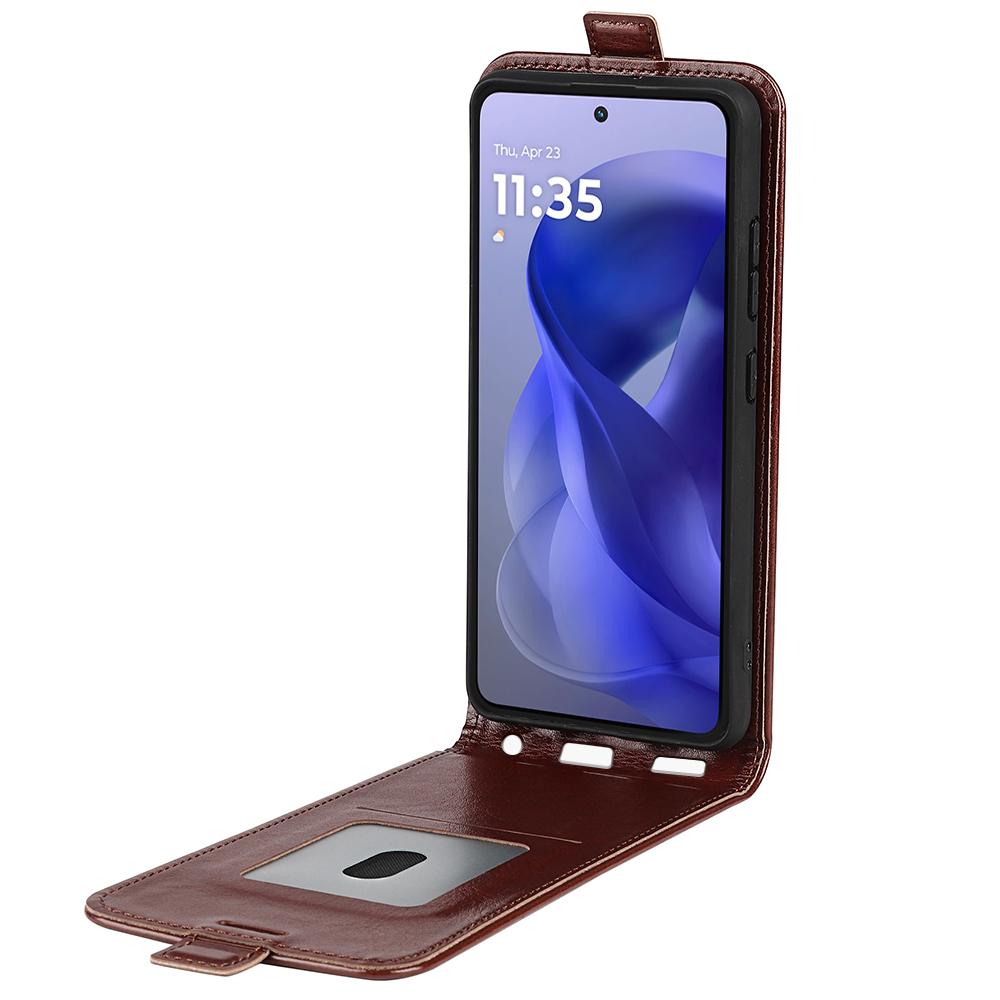 Motorola Moto G Power 2025 Texture Vertical Flip Leather Wallet Case with Card Slot, PU TPU Shockproof Protective Cover, Anti-Drop Magnetic Folio Phone Case