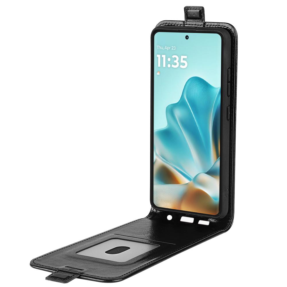 Motorola Moto Edge 60 Fusion Texture Vertical Flip Leather Wallet Case with Card Slot, PU TPU Shockproof Protective Cover, Anti-Drop Magnetic Folio Phone Case