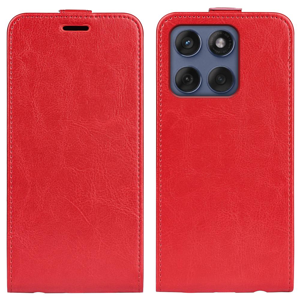 Motorola Moto Edge 60 Fusion Texture Vertical Flip Leather Wallet Case with Card Slot, PU TPU Shockproof Protective Cover, Anti-Drop Magnetic Folio Phone Case