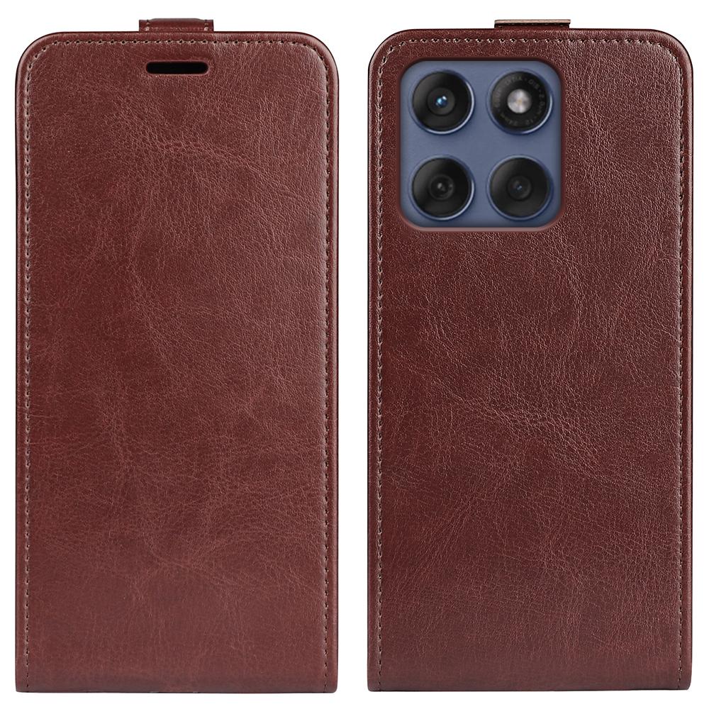 Motorola Moto Edge 60 Fusion Texture Vertical Flip Leather Wallet Case with Card Slot, PU TPU Shockproof Protective Cover, Anti-Drop Magnetic Folio Phone Case