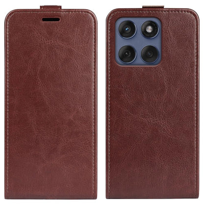Motorola Moto Edge 60 Fusion Texture Vertical Flip Leather Wallet Case with Card Slot, PU TPU Shockproof Protective Cover, Anti-Drop Magnetic Folio Phone Case