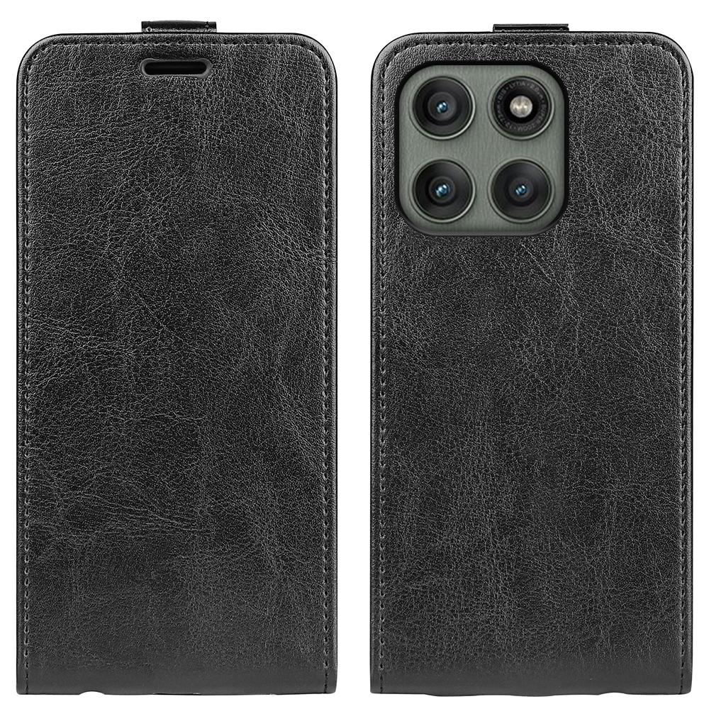 Motorola Edge 60 Pro Texture Vertical Flip Leather Wallet Case with Card Slot, PU TPU Shockproof Protective Cover, Anti-Drop Magnetic Folio Phone Case