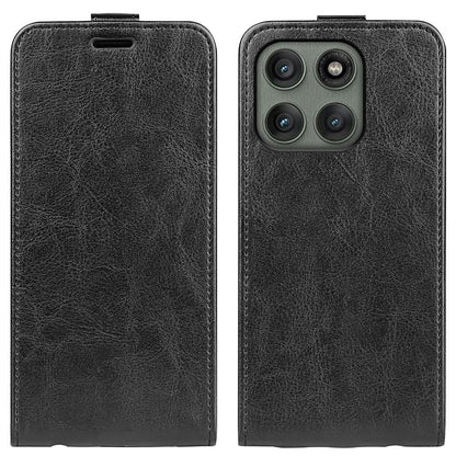 Motorola Edge 60 Pro Texture Vertical Flip Leather Wallet Case with Card Slot, PU TPU Shockproof Protective Cover, Anti-Drop Magnetic Folio Phone Case