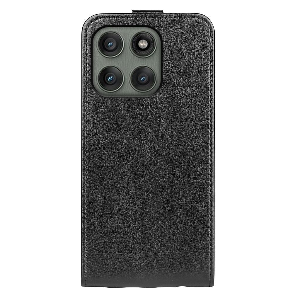 Motorola Edge 60 Pro Texture Vertical Flip Leather Wallet Case with Card Slot, PU TPU Shockproof Protective Cover, Anti-Drop Magnetic Folio Phone Case