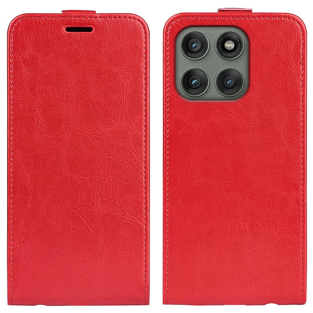 Motorola Edge 60 Pro Texture Vertical Flip Leather Wallet Case with Card Slot, PU TPU Shockproof Protective Cover, Anti-Drop Magnetic Folio Phone Case