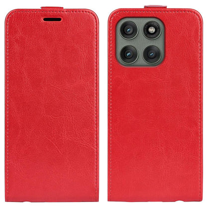 Motorola Edge 60 Pro Texture Vertical Flip Leather Wallet Case with Card Slot, PU TPU Shockproof Protective Cover, Anti-Drop Magnetic Folio Phone Case