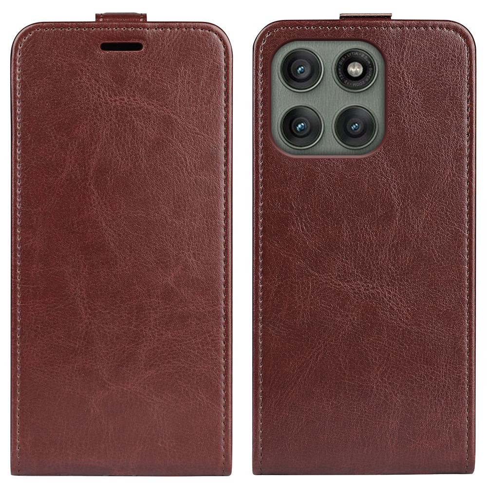 Motorola Edge 60 Pro Texture Vertical Flip Leather Wallet Case with Card Slot, PU TPU Shockproof Protective Cover, Anti-Drop Magnetic Folio Phone Case