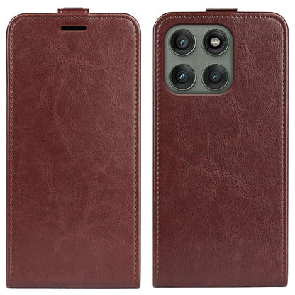 Motorola Edge 60 Pro Texture Vertical Flip Leather Wallet Case with Card Slot, PU TPU Shockproof Protective Cover, Anti-Drop Magnetic Folio Phone Case