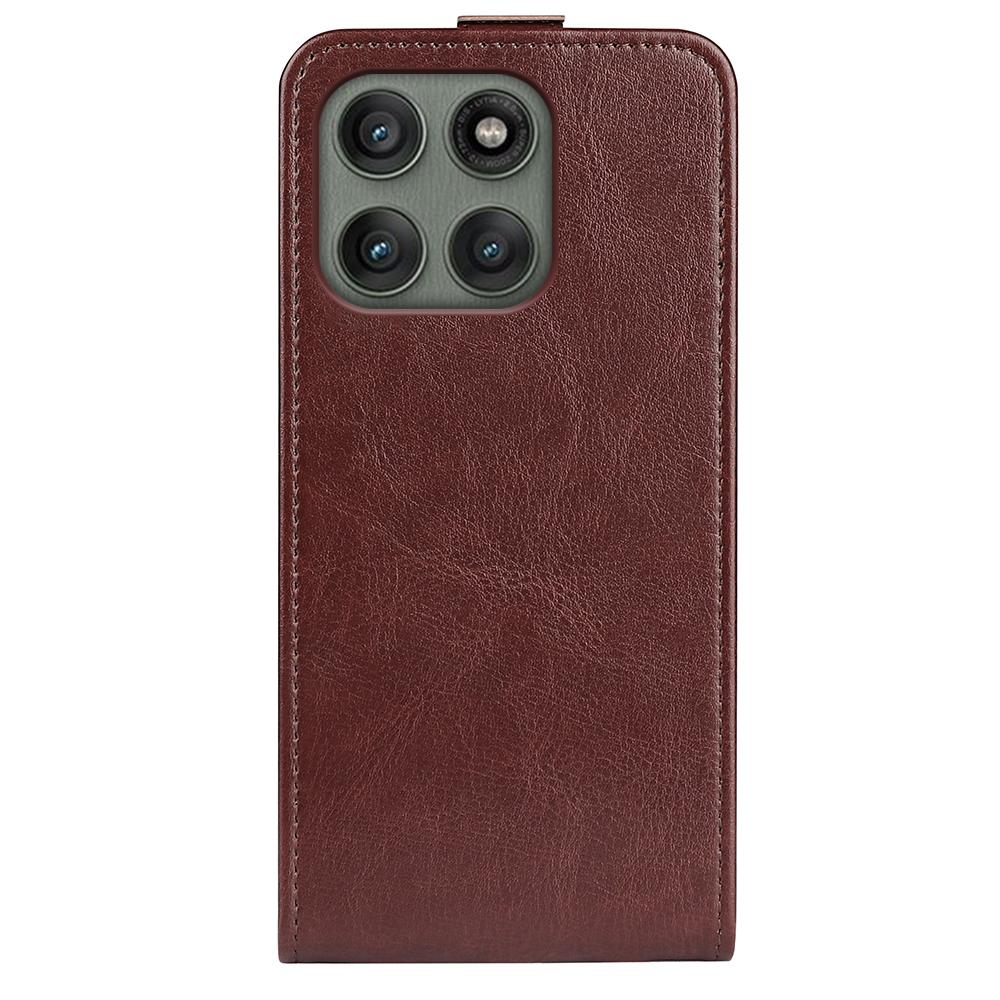 Motorola Edge 60 Pro Texture Vertical Flip Leather Wallet Case with Card Slot, PU TPU Shockproof Protective Cover, Anti-Drop Magnetic Folio Phone Case