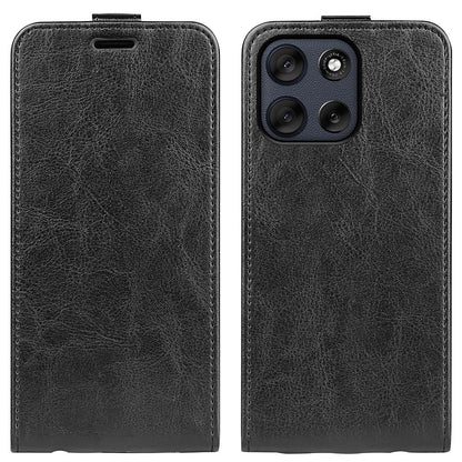 Motorola Moto G56 5G Texture Vertical Flip Leather Wallet Case with Card Slot, PU TPU Shockproof Protective Cover, Anti-Drop Magnetic Folio Phone Case