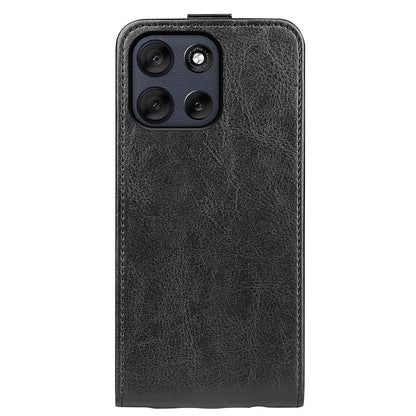 Motorola Moto G66Y Texture Vertical Flip Leather Wallet Case with Card Slot, PU TPU Shockproof Protective Cover, Anti-Drop Magnetic Folio Phone Case