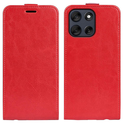 Motorola Moto G56 5G Texture Vertical Flip Leather Wallet Case with Card Slot, PU TPU Shockproof Protective Cover, Anti-Drop Magnetic Folio Phone Case