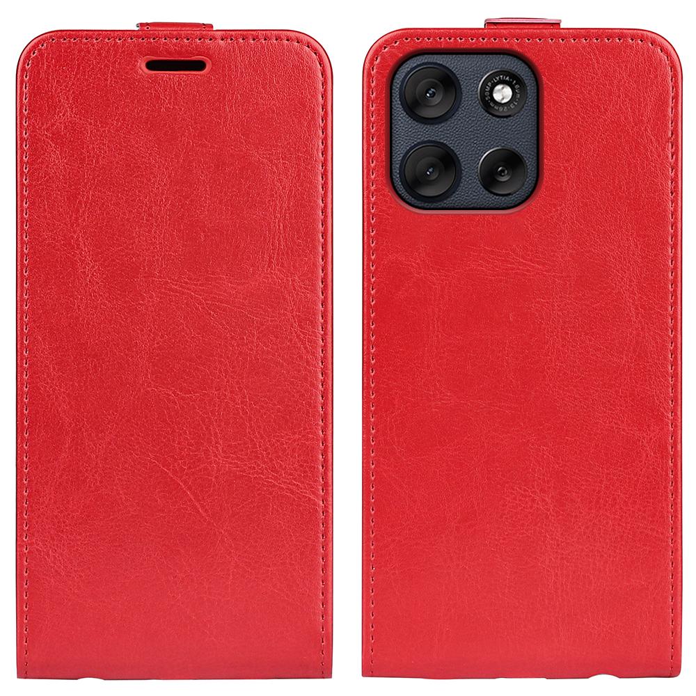 Motorola Moto G66Y Texture Vertical Flip Leather Wallet Case with Card Slot, PU TPU Shockproof Protective Cover, Anti-Drop Magnetic Folio Phone Case