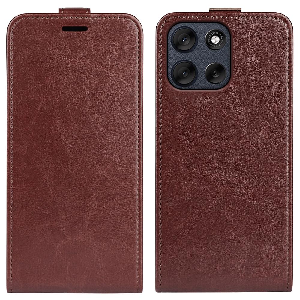 Motorola Moto G56 5G Texture Vertical Flip Leather Wallet Case with Card Slot, PU TPU Shockproof Protective Cover, Anti-Drop Magnetic Folio Phone Case