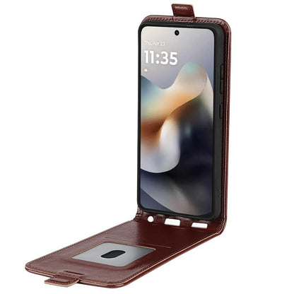 Motorola Moto G56 5G Texture Vertical Flip Leather Wallet Case with Card Slot, PU TPU Shockproof Protective Cover, Anti-Drop Magnetic Folio Phone Case
