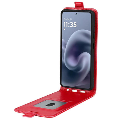 Motorola Moto G86 Power Texture Vertical Flip Leather Wallet Case with Card Slot, PU TPU Shockproof Protective Cover, Anti-Drop Magnetic Folio Phone Case
